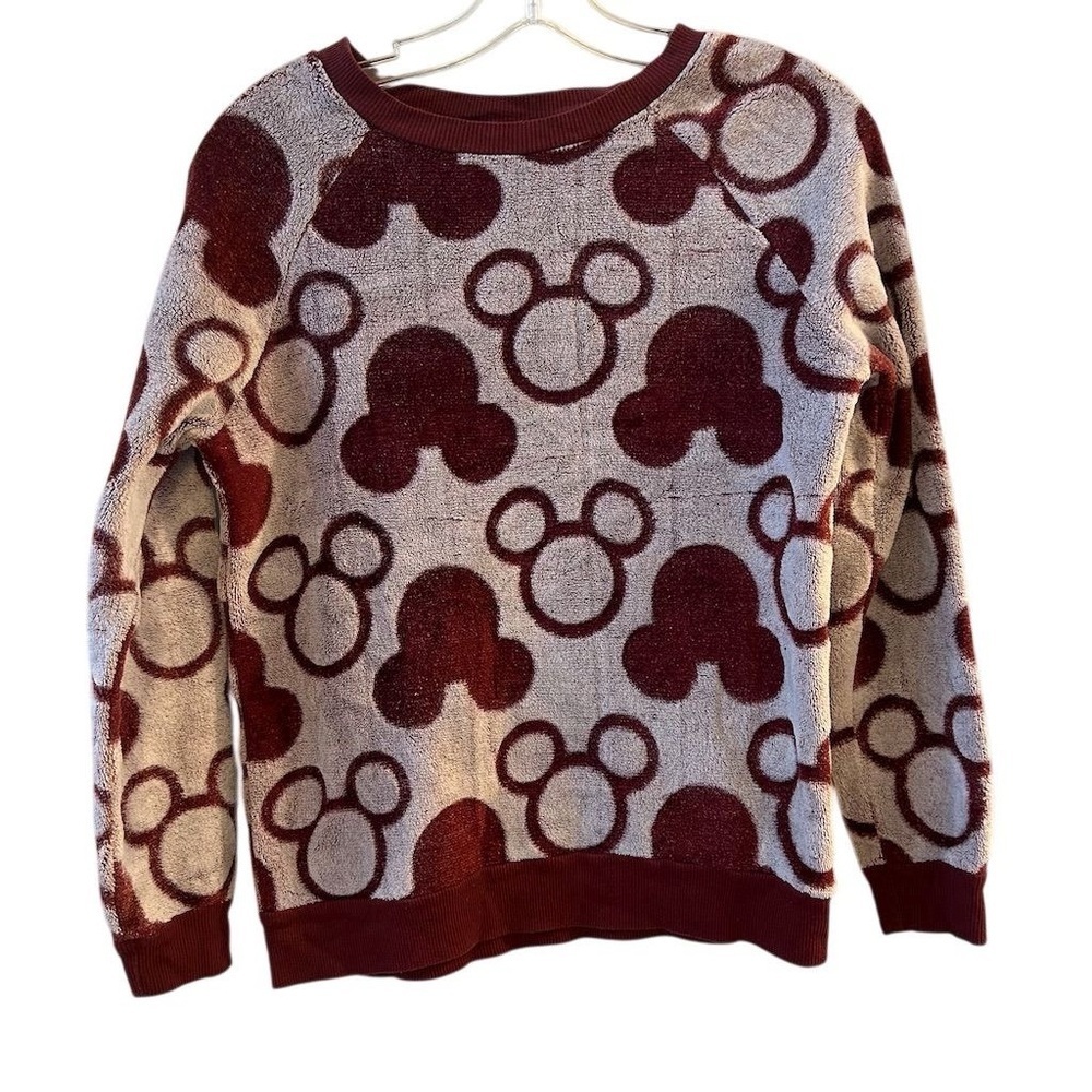 Disney Women's Mickey Mouse Plush Crewneck Sweatshirt‎ Size S Multicolor
